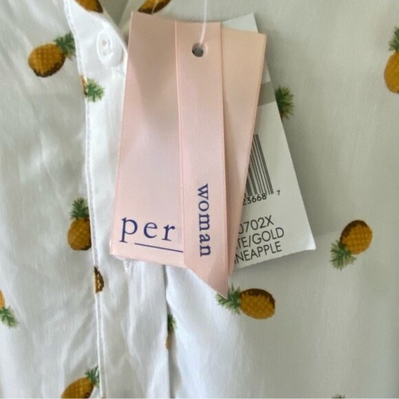 NWT Per Se Women's Pineapple Print‎ Button-Down Top/Blouse Size 1X - Picture 7 of 9